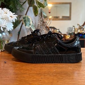 Black Patent Adidas Samba Sneakers